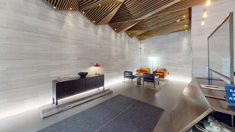 Reception console and entry from inside the lobby