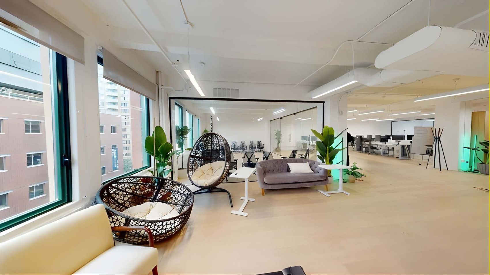 Lounge at the window line on a built floor